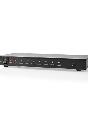 8-Poorts HDMI splitter 8x HDMI Output 4K@30Hz 3.4 Gbps Metaal Antraciet - alarmsysteemexpert.nl