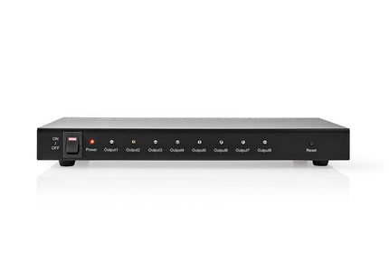 8-Poorts HDMI splitter 8x HDMI Output 4K@30Hz 3.4 Gbps Metaal Antraciet - alarmsysteemexpert.nl