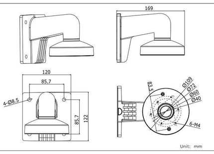 DS-1272ZJ-110 aluminium wandbeugel - alarmsysteemexpert.nl