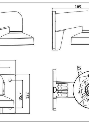 DS-1272ZJ-110 aluminium wandbeugel Black - alarmsysteemexpert.nl