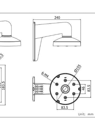 DS-1473ZJ-155 aluminium wandbeugel - alarmsysteemexpert.nl