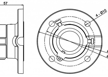 DS-1663ZJ BEUGEL PTZ DOME Plafondsteun 57mm - alarmsysteemexpert.nl