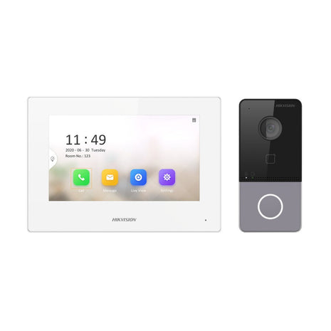 DS-KIS603-P(B) Video-Intercom kit 1 Videodeurbel 1 Binnenpost 7" 2x voeding - alarmsysteemexpert.nl