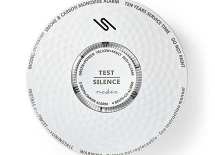 DTCTCS10WT, Rook Koolmonoxidemelder, Klein Design, Sensor, Levensduur Batterij van 10 Jaar - alarmsysteemexpert.nl