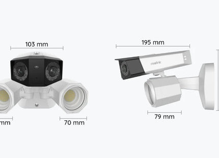 Duo Floodlight WiFi, slimme 4K WiFi Dual-lens camera met schijnwerpers en 180° kijkhoek - alarmsysteemexpert.nl