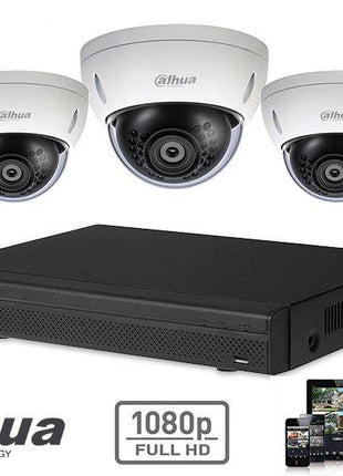 Full HD-CVI kit 3x dome 2 Megapixel camerabeveiliging set - alarmsysteemexpert.nl