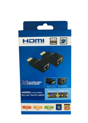 HDMI naar RJ45 Extender Adapter ontvanger en verzender via Cat-5e tot 30 meter - alarmsysteemexpert.nl