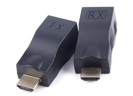 HDMI naar RJ45 Extender Adapter ontvanger en verzender via Cat-5e tot 30 meter - alarmsysteemexpert.nl