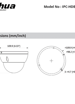 IPC-HDBW1430DE-SW 4 MP WiFi vaste Dome Micro SD - alarmsysteemexpert.nl