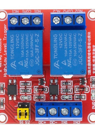 Relais Module 12v 2-kanaals - alarmsysteemexpert.nl