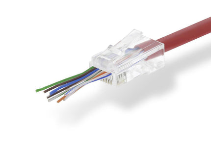 RJ45 Connector CAT5 UTP Pass Through 10 stuks voor soepele aders (stranded) - alarmsysteemexpert.nl