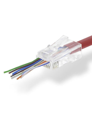 RJ45 Connector CAT5 UTP Pass Through 10 stuks voor soepele aders (stranded) - alarmsysteemexpert.nl