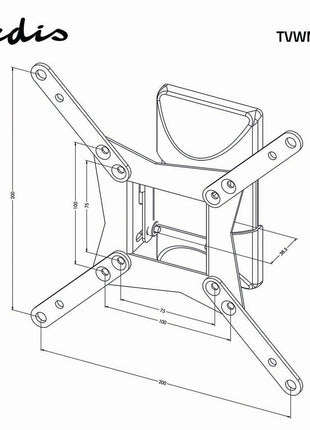 TV-Muurbeugel, kantelbaar voor 10-32 ", max. 30Kg. 1 scharnierpunt - alarmsysteemexpert.nl